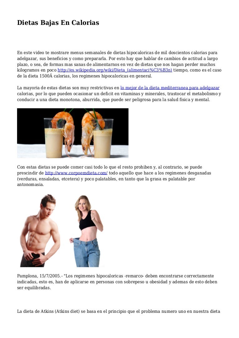 Dieta de mil doscientos calorias